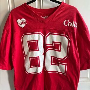 Diet Coke oversized red Jersey-style t-shirt